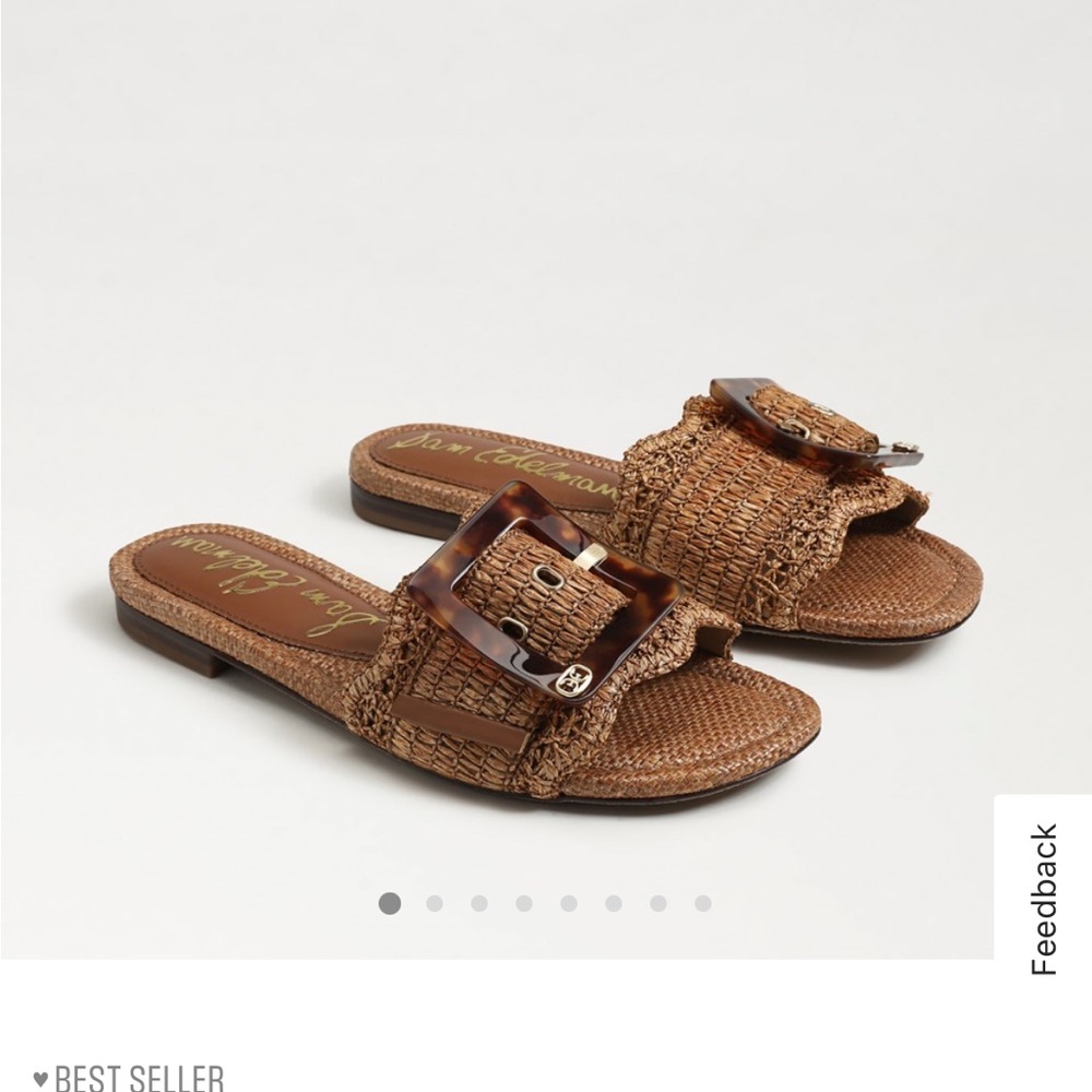 Sam Edelman Brown Woven Slide Sandals